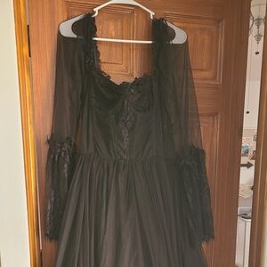 Dolls Kill | Dresses | Goth Black Lace Gown | Poshmark